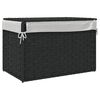 vidaXL Laundry Basket with Lid Black 21.9x13.8x13.4" Poly Rattan