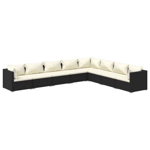 vidaXL Garden Lounge Set Black, Cream
