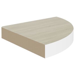 vidaXL Wall Corner Shelf Oak and White Honeycomb MDF, metal Compact