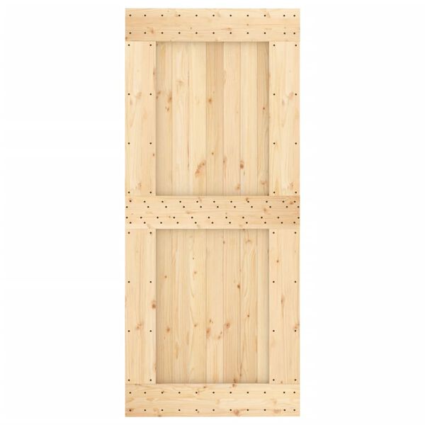 vidaXL Sliding Door with Hardware Set 35.4x82.7" Solid Wood Pine