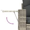 vidaXL Garden Sofa Set Light Grey PE rattan Large Foldable