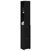 vidaXL Bathroom Cabinet with Drawer Black Oak 9.84 x 9.84 x 66.93 in