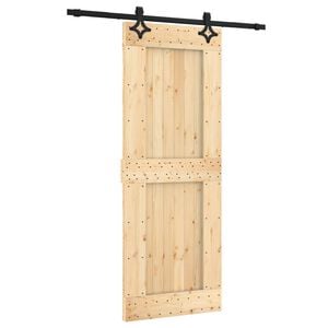 vidaXL Sliding Door with Hardware Set 31.5x82.7" Solid Wood Pine