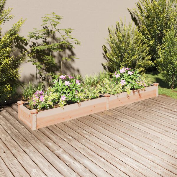 vidaXL Garden Raised Bed Natural wood Solid fir wood and breathable fabric