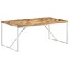 vidaXL Dining Table Natural wood finish, White legs
