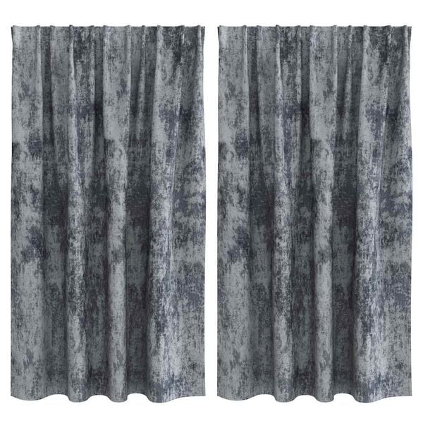 vidaXL Velvet Curtains 2 pcs Silver Grey 55.12 x 55.12 in Velvet