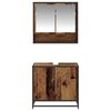 vidaXL Bathroom Furniture Set with Door 2 pcs Old Wood Engineered Wood