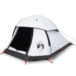 vidaXL Camping Tent Dome 1-Person White Blackout Fabric Waterproof