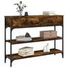 vidaXL Console Table Smoked Oak Engineered Wood Narrow Console Table
