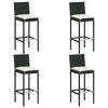 vidaXL Garden Bar Set Black and Cream