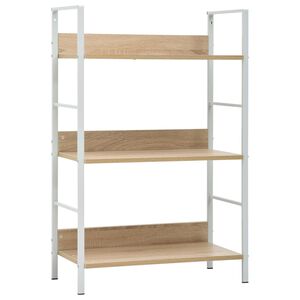 vidaXL Shelf Cabinet Oak and White Engineered wood Medium Storage