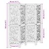 vidaXL Room Divider 4 Panels Black Solid Wood Paulownia