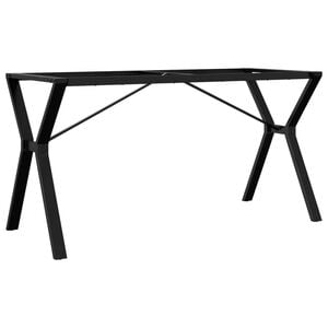 vidaXL Dining Table Leg Black Powder-coated steel Medium