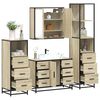 vidaXL Bathroom Furniture Set Sonoma oak Engineered wood, metal Medium