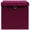 vidaXL Storage Box Set of 10 Dark Red Non-woven fabric (100% polyester)