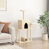 vidaXL Cat Tree Cream Engineered wood, plush, sisal Medium Cat Tree