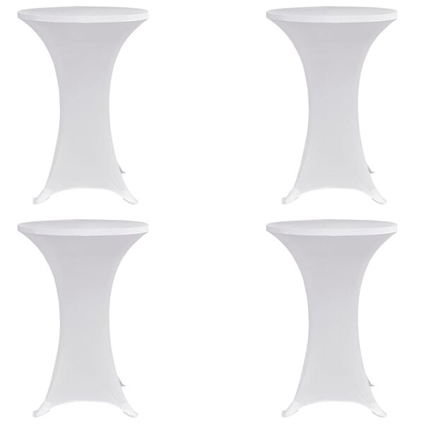 vidaXL Table Cover Set of 4 White Polyester 90%, Elastane 10% Ø31.5 in