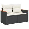 vidaXL Garden Sofa Set Black PE rattan Large Adjustable Feet