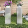 vidaXL Plant Stand 2 pcs Silver 9.45 x 9.45 x 29.53 in