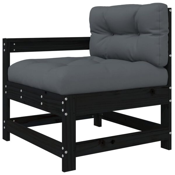 vidaXL Garden Lounge Set Black, Anthracite Solid pine wood, Oxford fabric