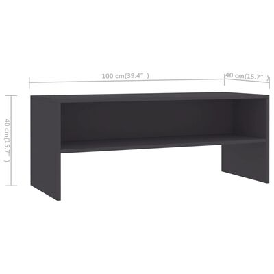 vidaXL TV Stand Gray 39.4"x15.7"x15.7" Engineered Wood