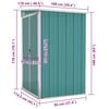 vidaXL Garden Shed Green Galvanized steel Medium Garden Shed