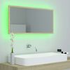 vidaXL Mirror Sonoma oak Engineered wood, acrylic 35.4x3.3x14.6 in