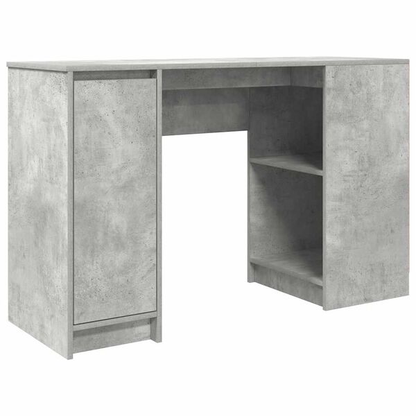 vidaXL Desk Concrete Grey Engineered Wood Medium Desk Rectangular