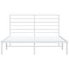 vidaXL Bed Frame White Powder-Coated Steel Full Bed Frame Rectangular