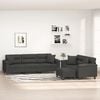 vidaXL 3 Piece Sofa Set with Pillows Dark Gray Microfiber Fabric
