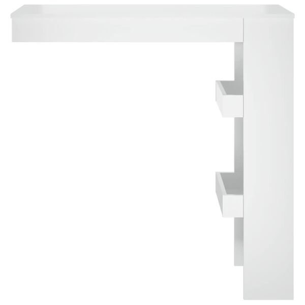 vidaXL Wall Bar Table High gloss white Engineered wood Compact
