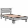 vidaXL Bed Frame Gray Sonoma Engineered Wood, Metal, Plywood Small Single