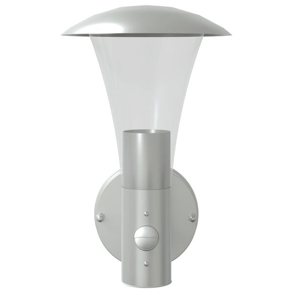 vidaXL Outdoor Wall Light Set of 2 Silver Stainless steel, Polycarbonate