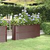 vidaXL Garden Raised Bed Brown Powder-coated steel Medium Durable