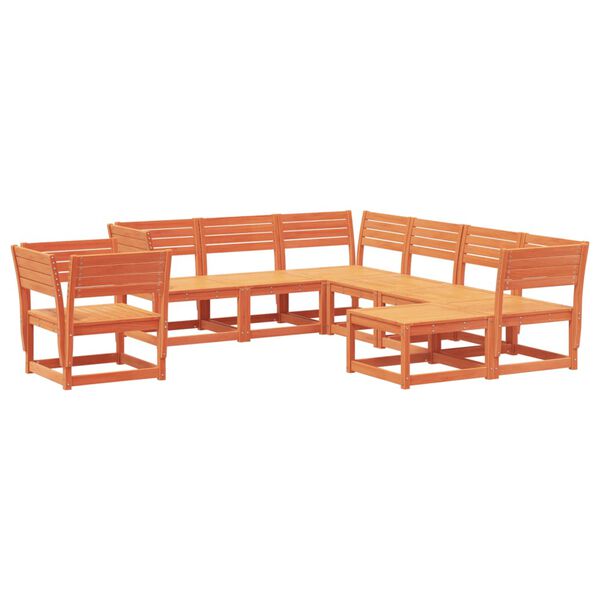 vidaXL Garden Lounge Set Wax Brown Solid Pine Wood 8 Piece Set Modular