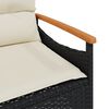 vidaXL Garden Bench Black PE rattan, powder-coated steel, solid acacia wood