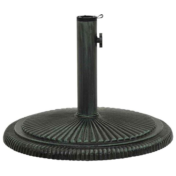 vidaXL Umbrella Base Green Cast Iron Portable Round Traditional