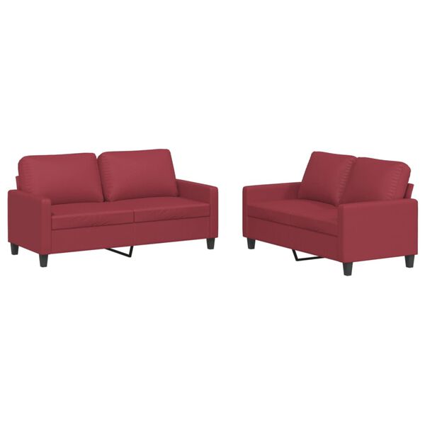 vidaXL Sofa Set Wine Red
