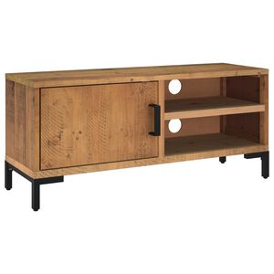 vidaXL TV Cabinet Brown Solid pinewood, metal 35.4x11.8x15.7 in