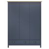 vidaXL Wardrobe Grey and Honey Brown Solid Pine Wood Standard Wardrobe