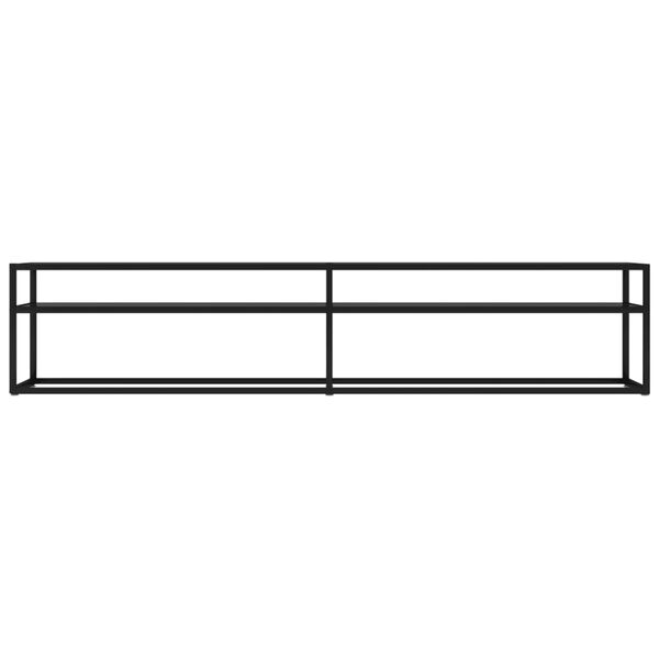 vidaXL TV Cabinet Black Tempered Glass 78.7 x 15.7 x 15.9 in Sleek