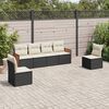 vidaXL Garden Sofa Set Black PE Rattan, Powder-Coated Steel 6 Piece Set