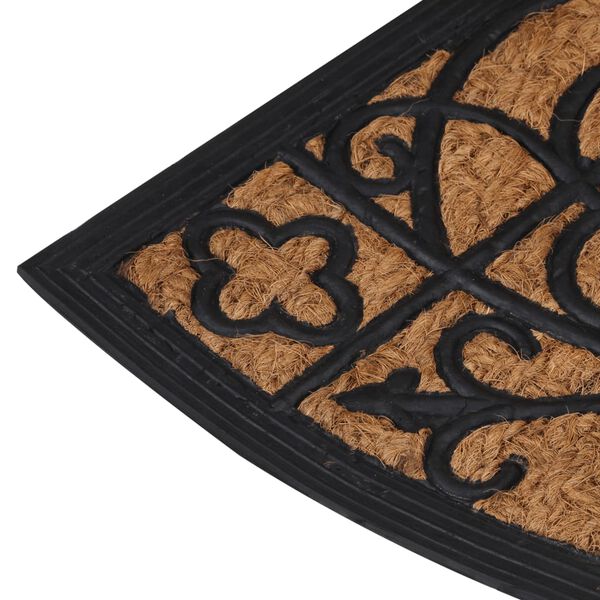 vidaXL Door Mat Black and brown Rubber and coir 17.7 x 29.5 in Non-slip