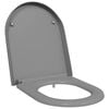 vidaXL Toilet Seat Grey 18.19 x 14.17 x 1.69 in Duroplast