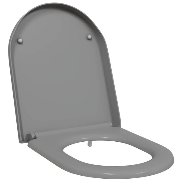 vidaXL Toilet Seat Grey 18.19 x 14.17 x 1.69 in Duroplast