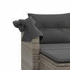 vidaXL Garden Sofa Grey PE rattan, powder-coated steel 2-seater