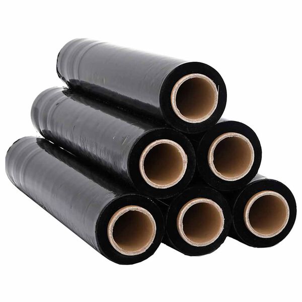 vidaXL Stretch Film 6 pcs Black 23 &mu;m 19.7 " x 492.1 '