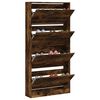 vidaXL Shoe Cabinet Smoked oak Engineered wood Tall Shoe Cabinet
