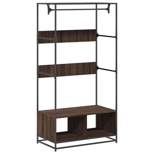 vidaXL Wardrobe Brown Oak Engineered wood, metal 35.4 x 19.7 x 70.9 in