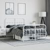 vidaXL Bed Frame White Powder-coated steel Double Bed Frame